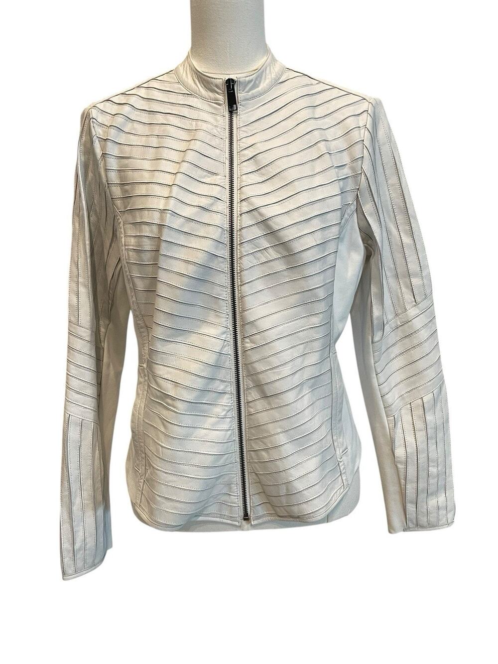 GILI Full Zip Leather Jacket Womens 14